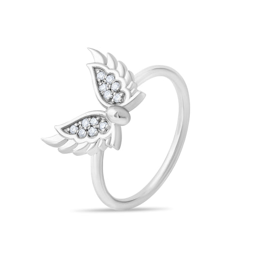 Angel Series IGI Certified Natural Diamond Ring – 0.10 CT Total | 14K & 18K Solid Gold