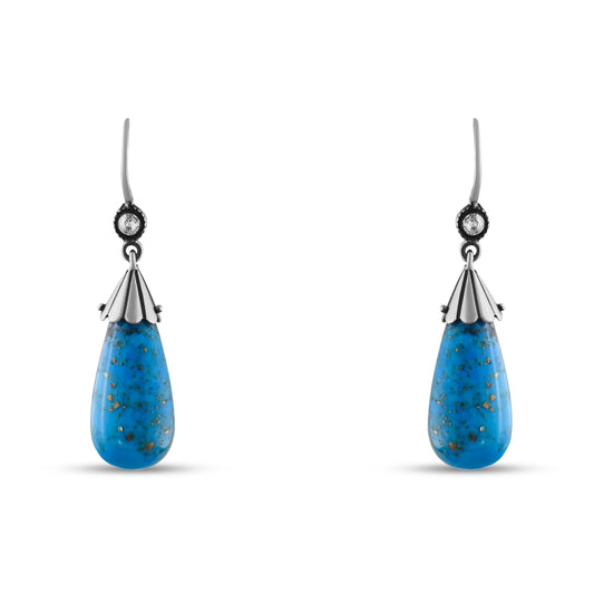 0.14 Carat Natural Diamond and Precious Gemstone Earrings – Fine Jewelry - Gold Stone Diamond
