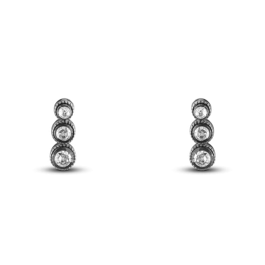 0.87 Carat Tria Diamond Earrings – Elegant Fine Jewelry Design - Gold Stone Diamond
