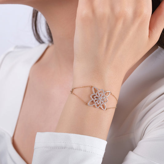 1.2 Carat Natural Diamond Bracelet – Elegant Fine Jewelry Gift - Gold Stone Diamond