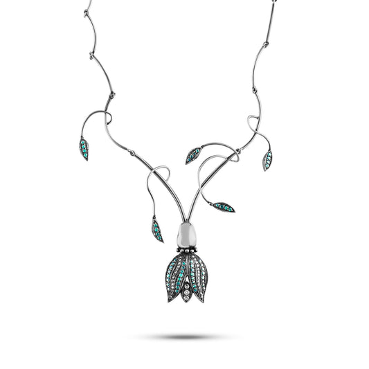 4.1 Carat Natural Diamond and Emerald Necklace – Fine Jewelry Design - Gold Stone Diamond