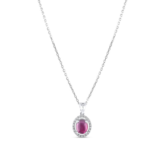 1.51 Carat Natural Diamond and Ruby Necklace – Fine Jewelry Design - Gold Stone Diamond