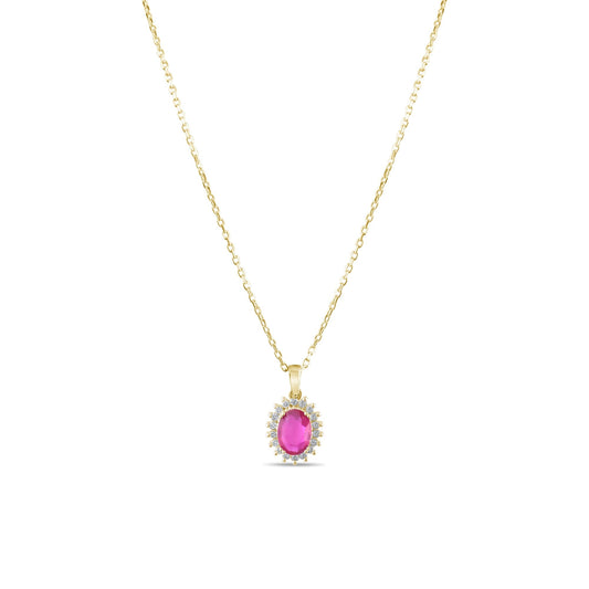 1.01 Carat Natural Diamond and Ruby Necklace – Fine Jewelry Design - Gold Stone Diamond
