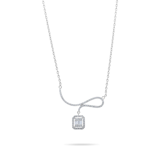 0.40 Carat Baguette Diamond Necklace – Elegant Fine Jewelry Design - Gold Stone Diamond