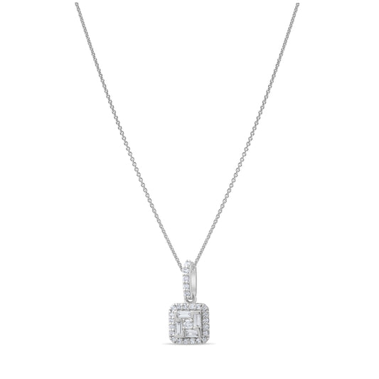 0.26 Carat Baguette Diamond Necklace – Elegant Fine Jewelry Design - Gold Stone Diamond