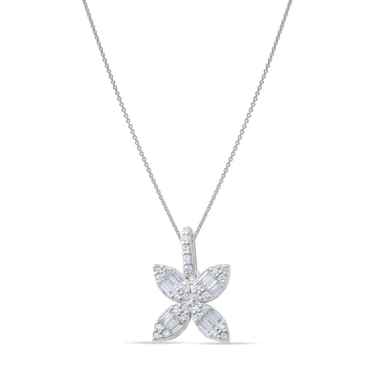 0.30 Carat Baguette Diamond Necklace – Elegant Fine Jewelry Design - Gold Stone Diamond