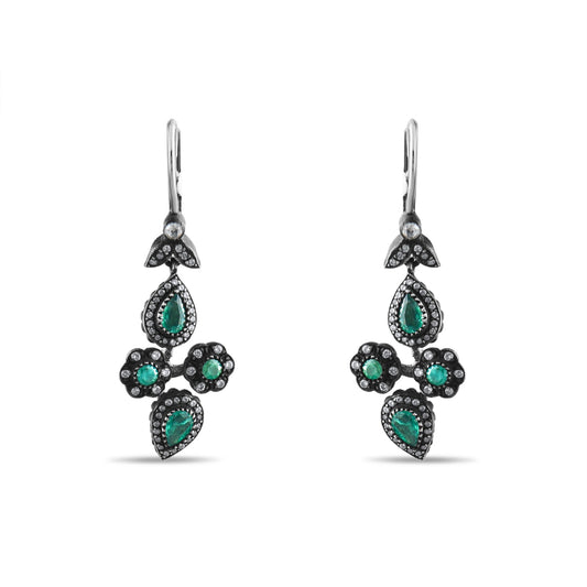 6 Carat Natural Diamond and Emerald Earrings – Fine Jewelry Design - Gold Stone Diamond