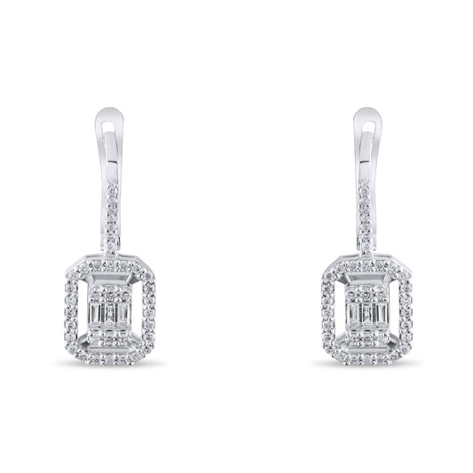 0.44 Carat Baguette Diamond Earrings – Elegant Fine Jewelry Design - Gold Stone Diamond