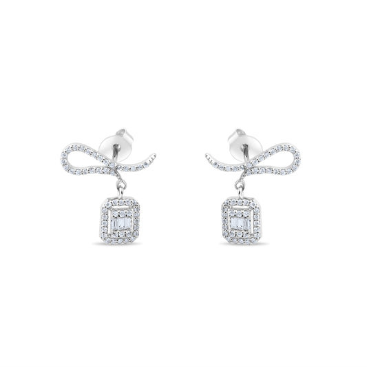 0.14 Carat Baguette Diamond Earrings – Elegant Fine Jewelry Design - Gold Stone Diamond