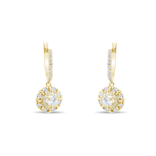0.89 Carat Natural Diamond Earrings – Elegant Fine Jewelry Design - Gold Stone Diamond