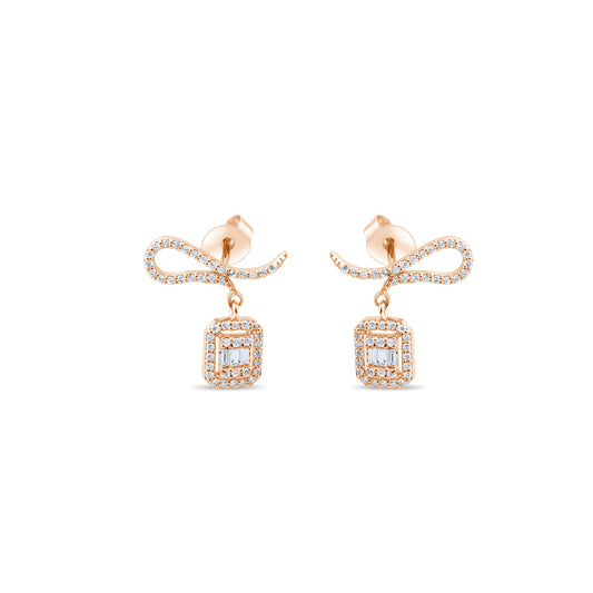 0.58 Carat Baguette Diamond Earrings – Elegant Fine Jewelry Design - Gold Stone Diamond