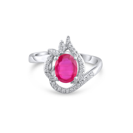2.68 Carat Natural Diamond and Ruby Ring – Fine Jewelry Design - Gold Stone Diamond