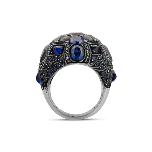 25.67 Carat Natural Diamond and Sapphire Ring – Fine Jewelry Design - Gold Stone Diamond
