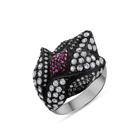 2.32 Carat Natural Diamond and Ruby Ring – Fine Jewelry Design - Gold Stone Diamond