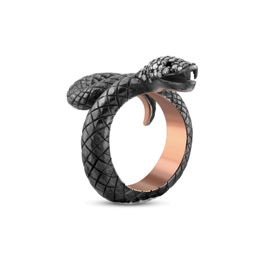 0.49 Carat Natural Diamond Snake Design Ring – Fine Jewelry Design - Gold Stone Diamond