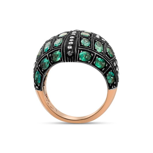 7.77 Carat Natural Diamond and Emerald Ring – Fine Jewelry Design - Gold Stone Diamond