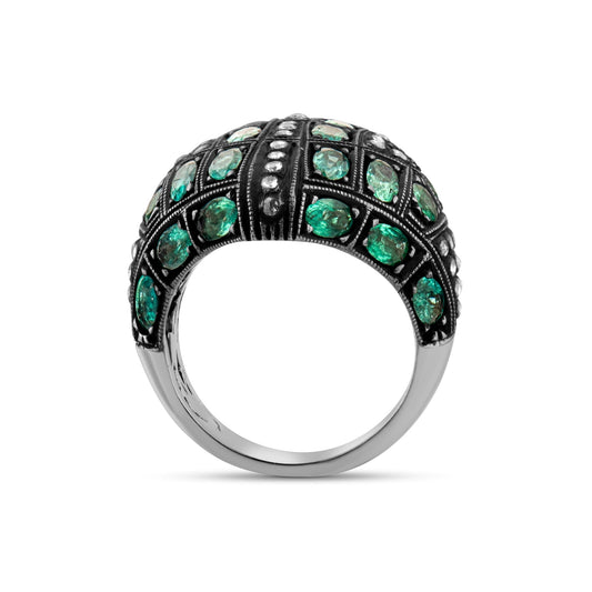 7.77 Carat Natural Diamond and Emerald Ring – Fine Jewelry Design - Gold Stone Diamond