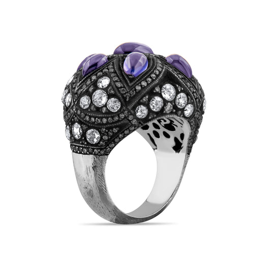 8.8 Carat Natural Diamond and Sapphire Ring – Fine Jewelry Design - Gold Stone Diamond