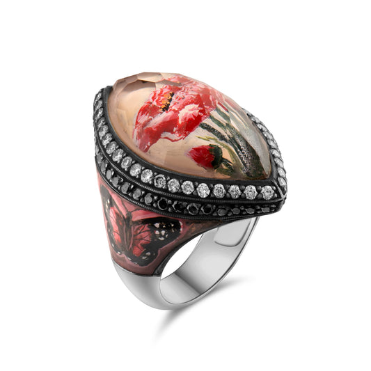 1.18 Carat Natural Diamond Butterfly Design Ring – Fine Jewelry Design - Gold Stone Diamond