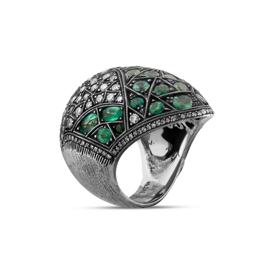 5.50 Carat Natural Diamond and Emerald Ring – Elegant Fine Jewelry Design - Gold Stone Diamond