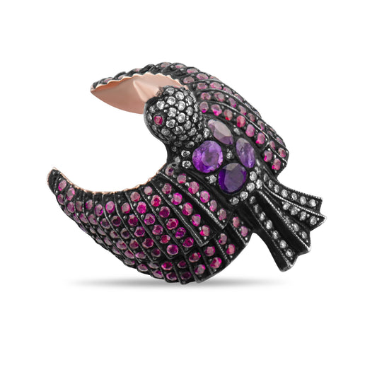 4.3 Carat Natural Diamond and Ruby Ring – Elegant Fine Jewelry Design - Gold Stone Diamond