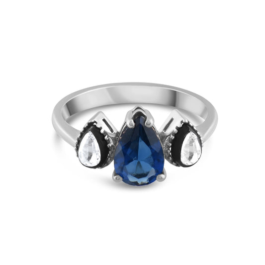 2.00 Carat Natural Diamond and Sapphire Ring – Fine Jewelry Design - Gold Stone Diamond