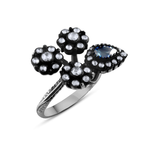 1.6 Carat Natural Diamond and Sapphire Ring – Fine Jewelry Design - Gold Stone Diamond