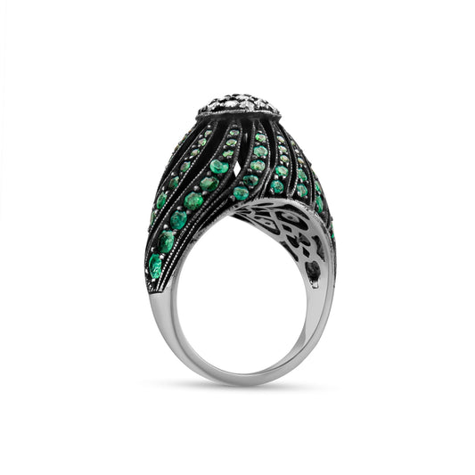 5.20 Carat Natural Diamond and Emerald Ring – Fine Jewelry Design - Gold Stone Diamond