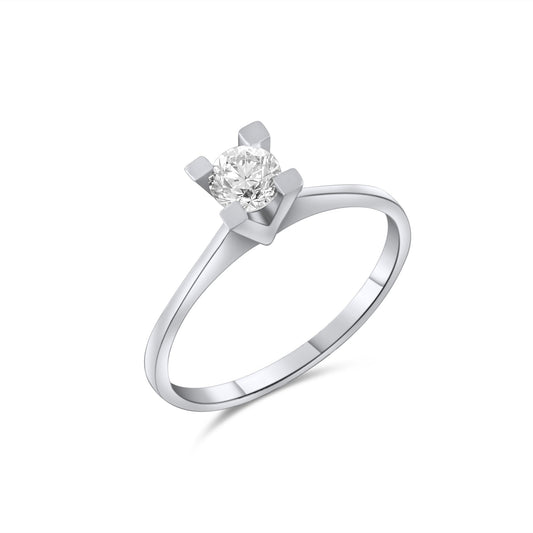 0.40 Carat Natural Diamond Solitaire Ring – Fine Jewelry Design - Gold Stone Diamond
