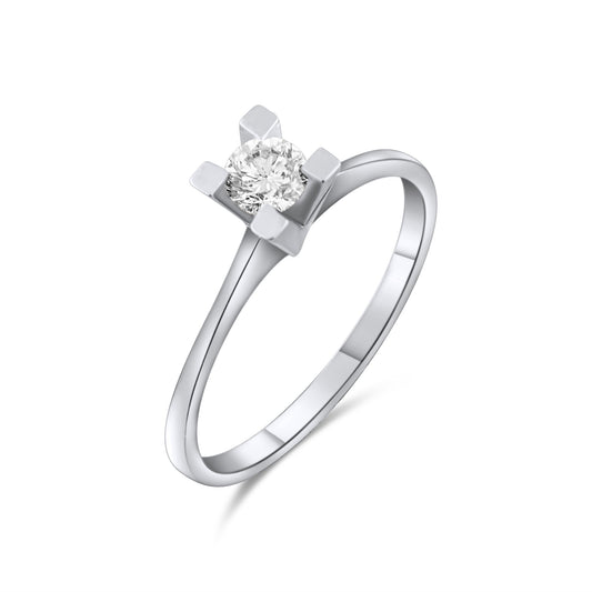 0.30 Carat Natural Diamond Solitaire Ring – Fine Jewelry Design - Gold Stone Diamond