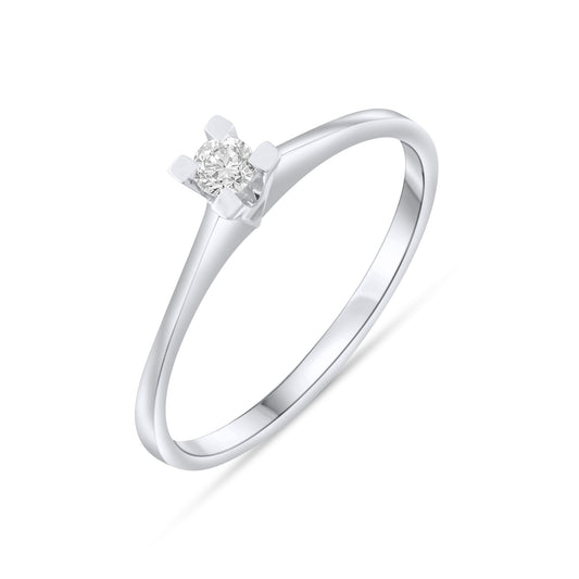 0.10 Carat Natural Diamond Solitaire Ring – Fine Jewelry Design - Gold Stone Diamond