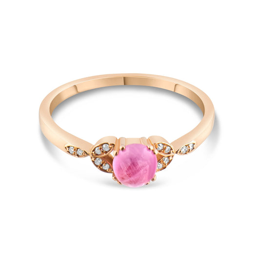 0.95 Carat Natural Diamond and Tourmaline Ring – Fine Jewelry Design - Gold Stone Diamond