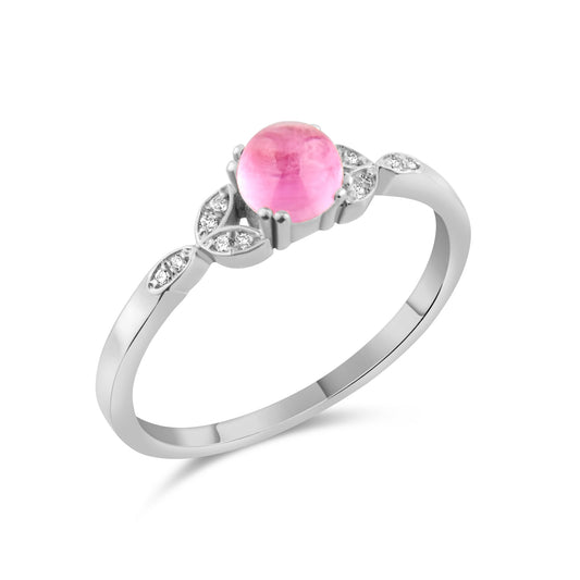 0.95 Carat Natural Diamond and Tourmaline Ring – Fine Jewelry Design - Gold Stone Diamond
