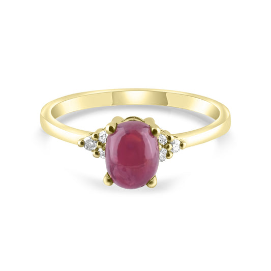 1.49 Carat Natural Diamond and Ruby Ring – Fine Jewelry Design - Gold Stone Diamond