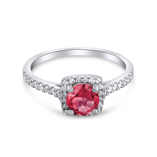 1.32 Carat Natural Diamond and Rhodolite Ring – Fine Jewelry Design - Gold Stone Diamond