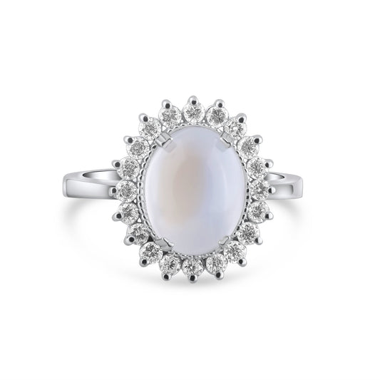 4.27 Carat Natural Diamond and Moonstone Ring – Fine Jewelry Design - Gold Stone Diamond