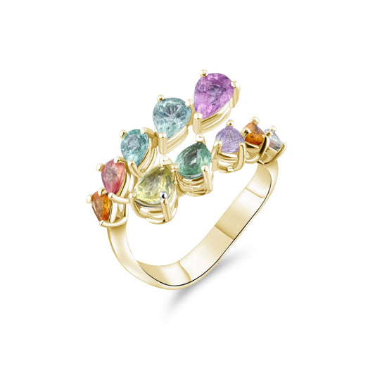 2.34 Carat Tourmaline Ring – Fine Jewelry Design - Gold Stone Diamond