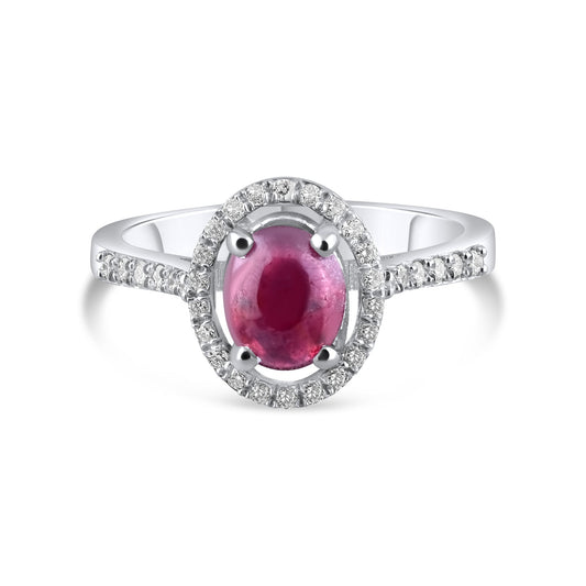 1.58 Carat Natural Diamond and Ruby Ring – Fine Jewelry Design - Gold Stone Diamond