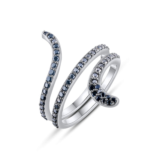 0.40 Carat Natural Diamond Snake Design Ring – Fine Jewelry Design - Gold Stone Diamond