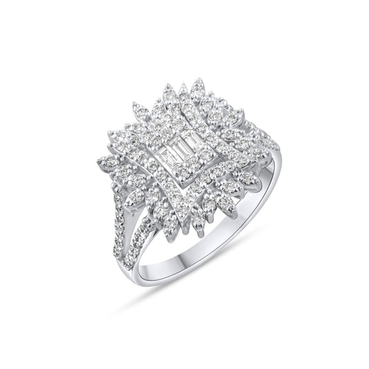 0.94 Carat Natural Baguette Diamond Ring - Gold Stone Diamond