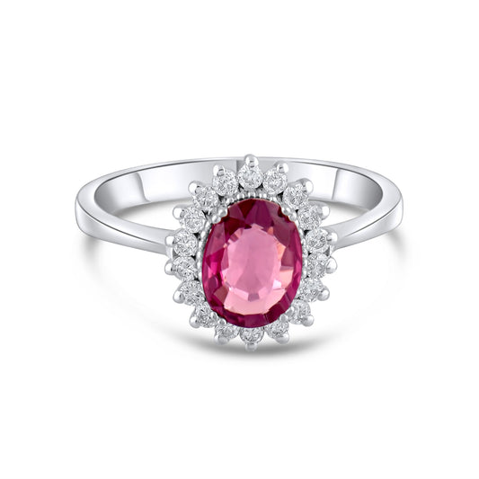 1.54 Carat Natural Diamond and Rhodolite Ring – Fine Jewelry Design - Gold Stone Diamond