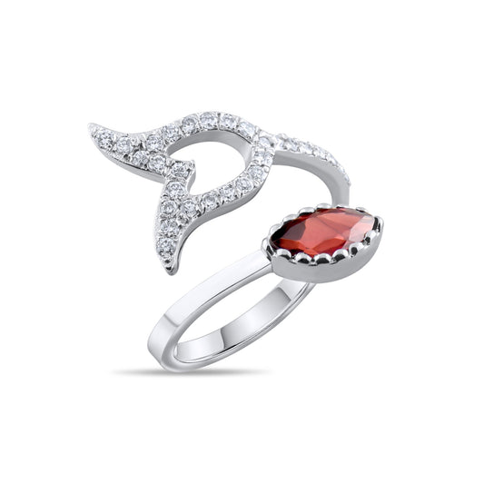 1.17 Carat Natural Diamond and Garnet Ring – Fine Jewelry Design - Gold Stone Diamond