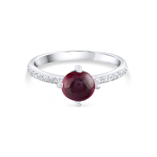 1.89 Carat Natural Diamond and Ruby Ring – Fine Jewelry Design - Gold Stone Diamond