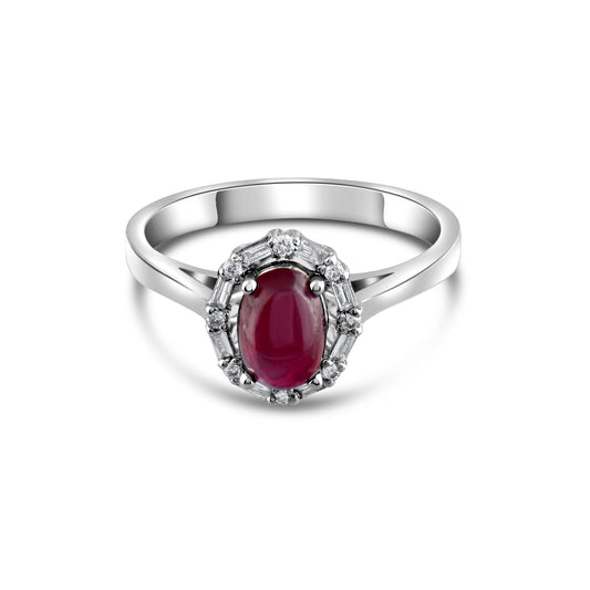 1.40 Carat Natural Baguette Diamond and Ruby Ring – Fine Jewelry Design - Gold Stone Diamond