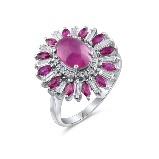 3.21 Carat Natural Diamond and Tourmaline Ring – Fine Jewelry Design - Gold Stone Diamond