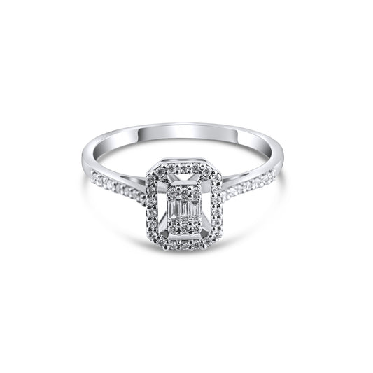 0.18 Carat Baguette Diamond Ring – Elegant Fine Jewelry Design - Gold Stone Diamond