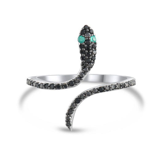 0.43 Carat Natural Diamond and Emerald Ring – Fine Jewelry Design - Gold Stone Diamond
