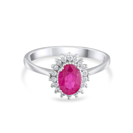 1.01 Carat Natural Diamond and Ruby Ring – Fine Jewelry Design - Gold Stone Diamond