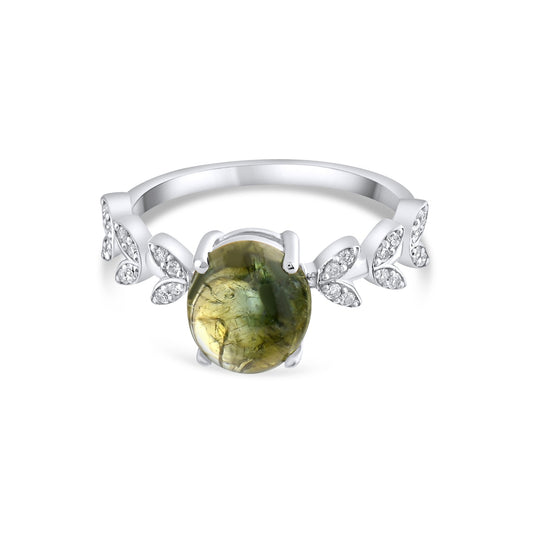 0.84 Carat Natural Diamond and Tourmaline Ring – Fine Jewelry - Gold Stone Diamond