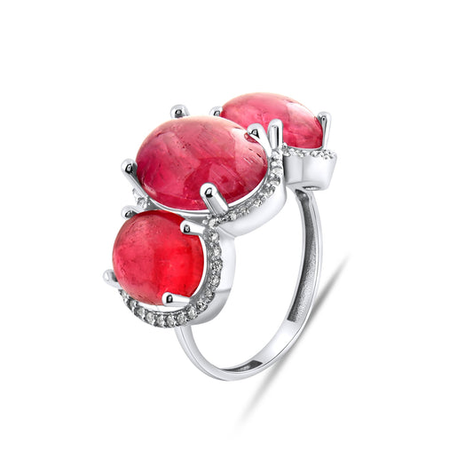 14.38 Carat Natural Diamond and Ruby Ring – Elegant Fine Jewelry Design - Gold Stone Diamond